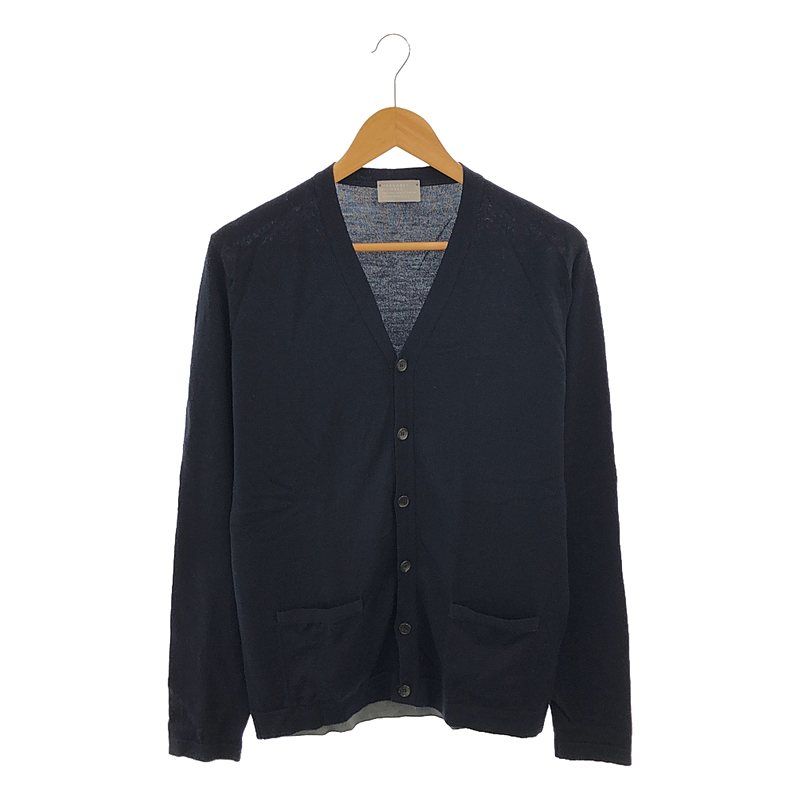 JOHN SMEDLEY / ジョンスメドレー | × MARGARET HOWELL / マーガレットハウエル 別注 ニット カーディガン | L | ネイビー | メンズ