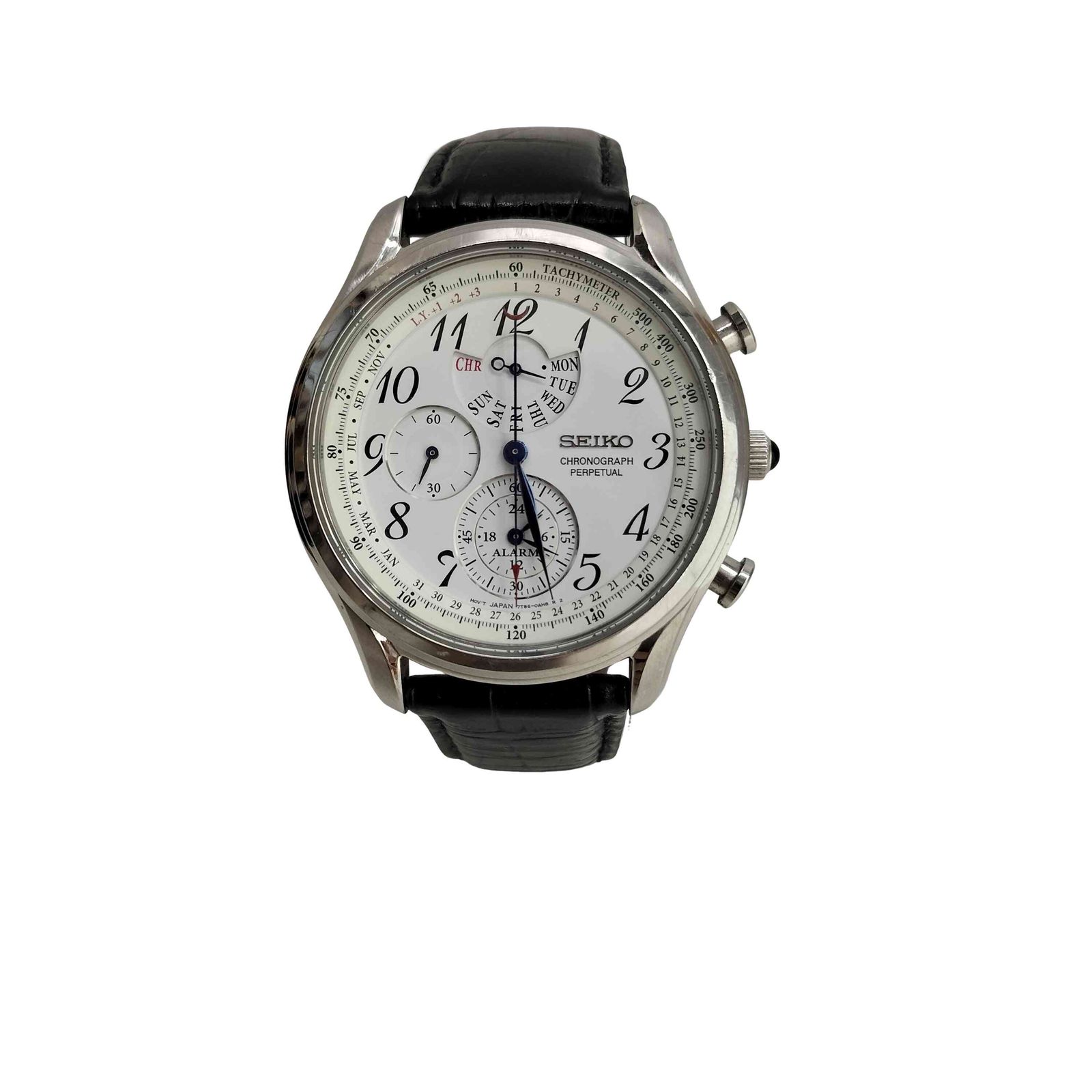 SEIKO Cal. 7T86 クロノグラフ 時計 Seiko 7T86-0AC0 Chronograph Perpetual Calendar ST.Steel
