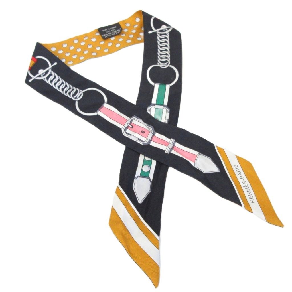 エルメス HERMES 2022SS scarf Twilly Grand Tralala Miel/Noir  
