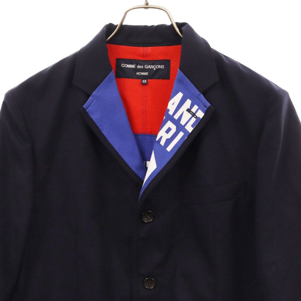 コムデギャルソンオム パッカリング テーラードジャケット 紺 XS コムデギャルソンオム パッカリング テーラードジャケット 紺 XS