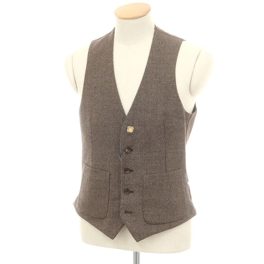 ラルディーニ LARDINI ウール カジュアル系ジレ ベスト ブラウン系 サイズ44 メンズ