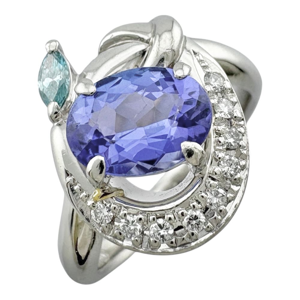 リング 指輪 12号 Pt900プラチナ タンザナイト レディース