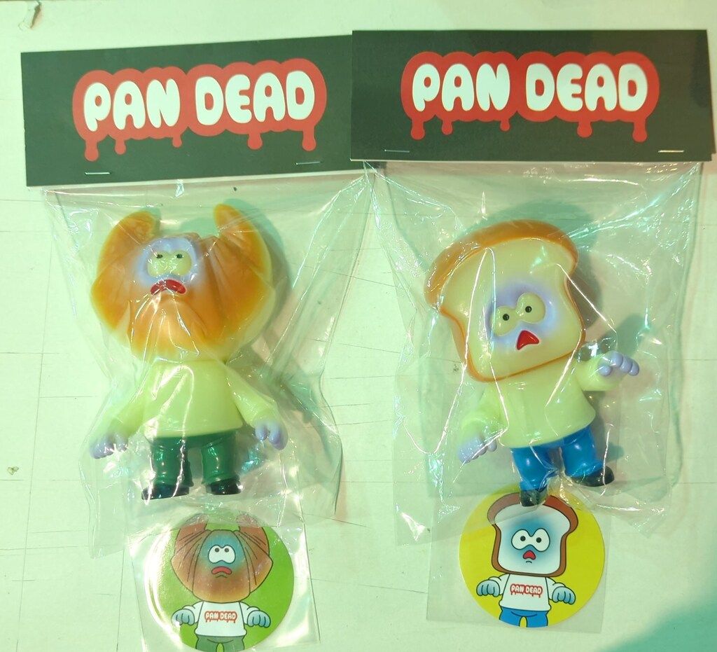 HUMANROBOT TOYS PANDEAD ショックン u0026 ワッサン 蓄光成型/茶/薄パープル/青u0026緑ズボン