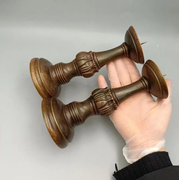 銅の蓮燭台 アンティーク、銅器コレクション、銅の装飾品 文房置物 精巧賞物 銅の蓮燭台 アンティーク、銅器コレクション、銅の装飾品 文房