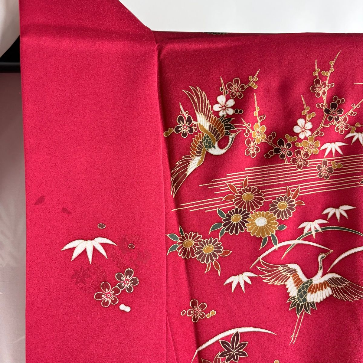 振袖 身丈161.5cm 裄丈66cm M 袷 桜 藤 箔 金彩 ピンク 正絹 美