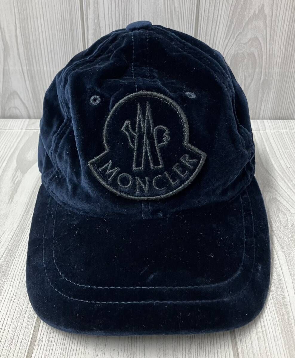 MONCLER モンクレール ベロア キャップ ネイビー