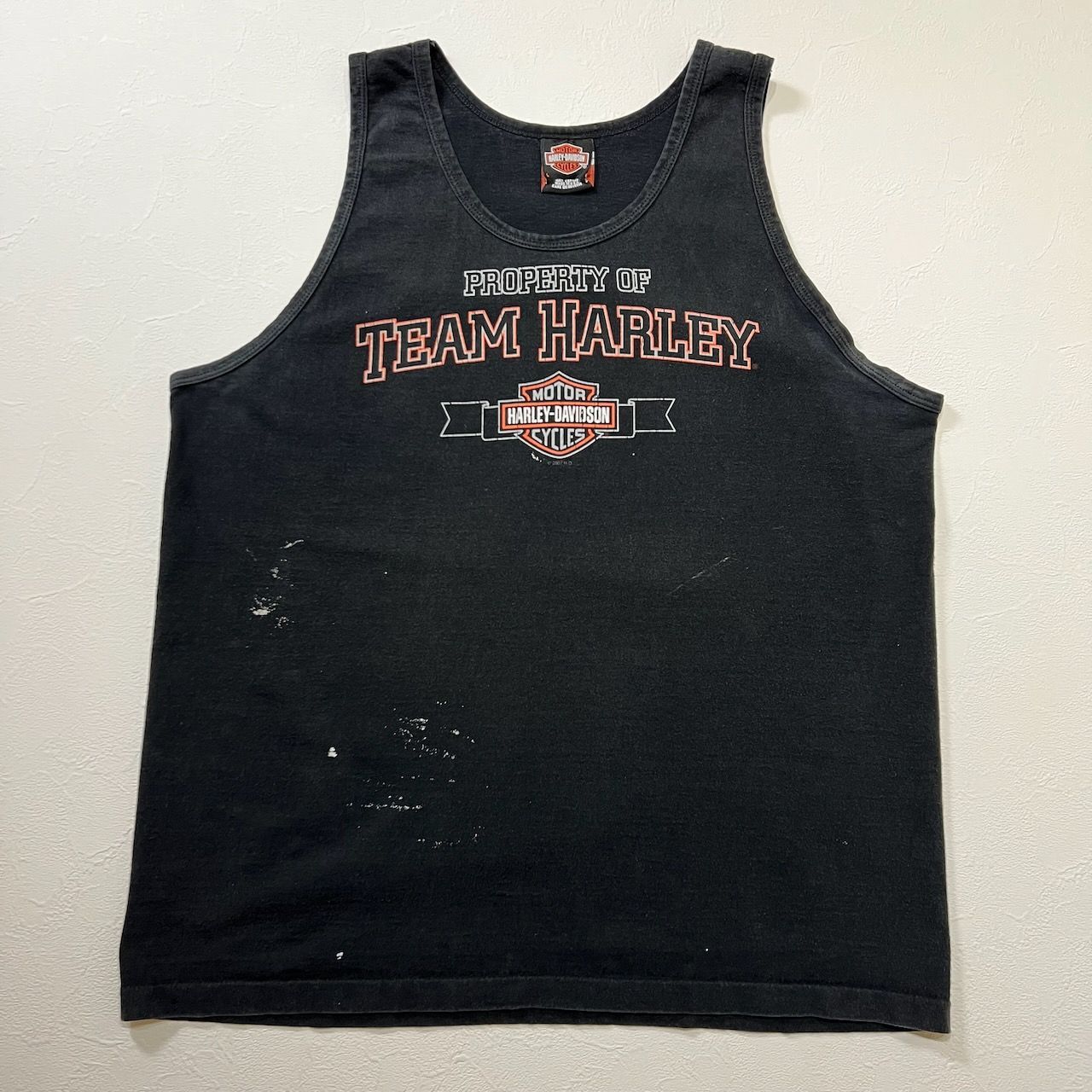 HARLEY-DAVIDSON 両面プリント　タンクトップ　ノースリーブ　古着 USA製 Harley Davidson 両面プリント 雰囲気系 タンクトップ