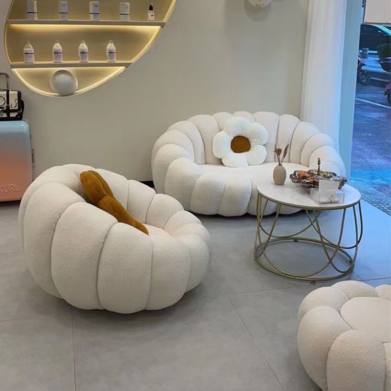 ビーズクッション花型ホワイト（1人用ソファ）