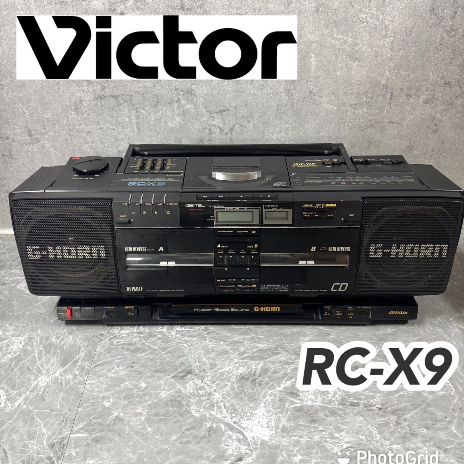 Victor RC-X9 重低音ラジカセ 高音質 CD MD カセット 多機能モデル レトロ ヴィンテージ