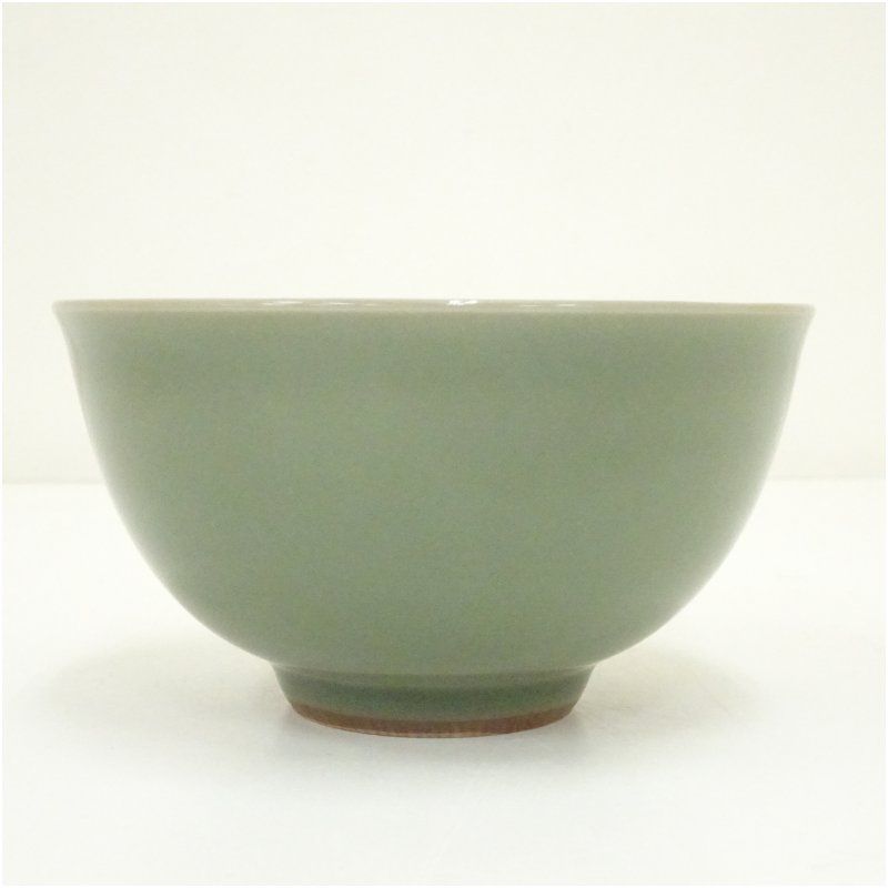 京焼 三代 諏訪蘇山造 青磁茶碗（共箱） 茶道 抹茶 おしゃれ