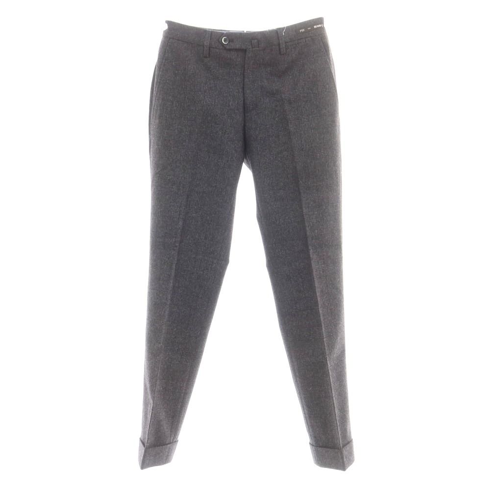 ピーティーゼロウーノ PT01 BEAMS F別注 ウール チェック ドレススラックスパンツ グレー サイズ42 メンズ