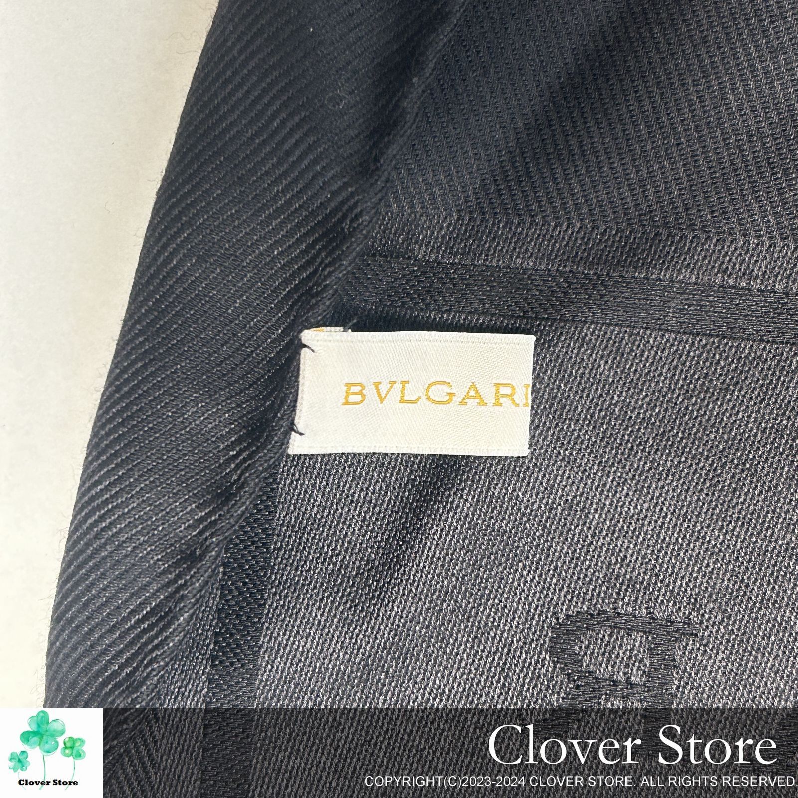 Nランク】 BVLGARI ブルガリ ロゴマニア ストール ブラック