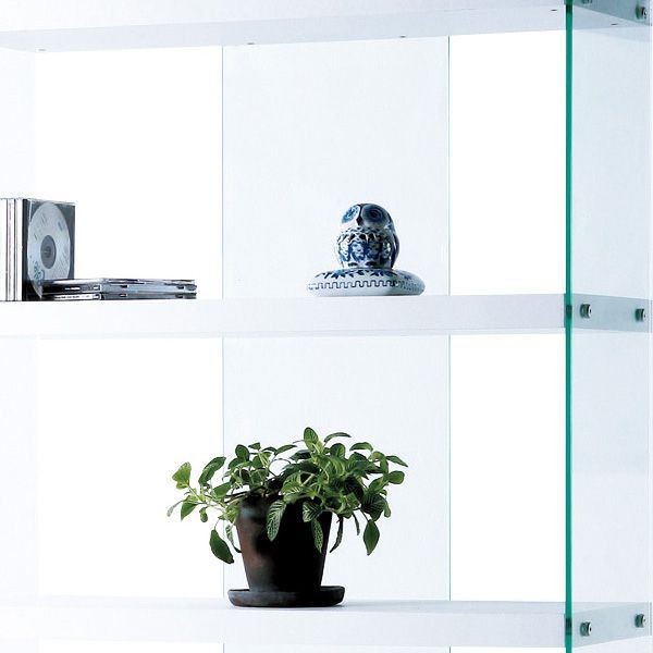 ディスプレイグラスシェルフ ４段 W83×D31.5×H149cm No.624 ホワイト