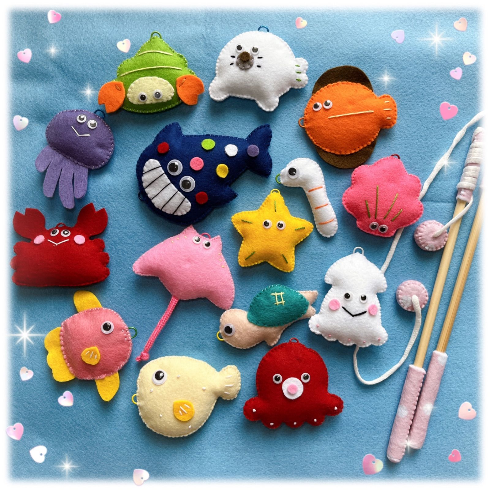 フェルト魚釣り15☆フェルトおもちゃ - メルカリ