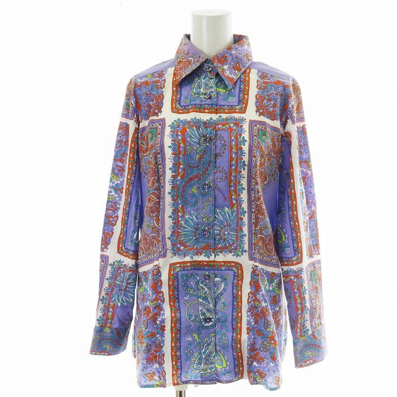 エトロ ETRO シャツ 長袖 コットン ペイズリー 総柄 44 紫 |MP EC