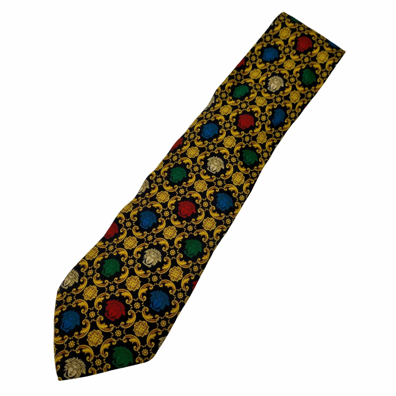 ジャンニヴェルサーチ GIANNI VERSACE ゴールド チェーン柄 ネクタイ 