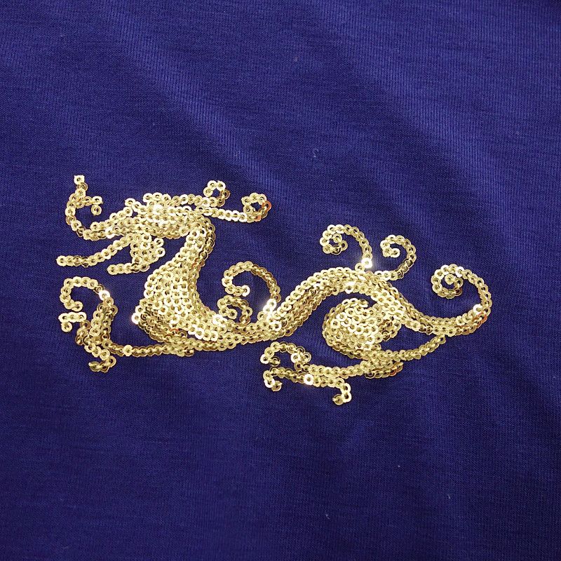 Dance With Dragon - coco 中古 ダンスウィズドラゴン DANCE WITH DRAGON メンズ カットソー 3(L) 水色 ブルー 長袖モックネック 裏起毛 刺しゅう coco 中古 ダンスウィズドラゴン DANCE WITH DRAGON メンズ