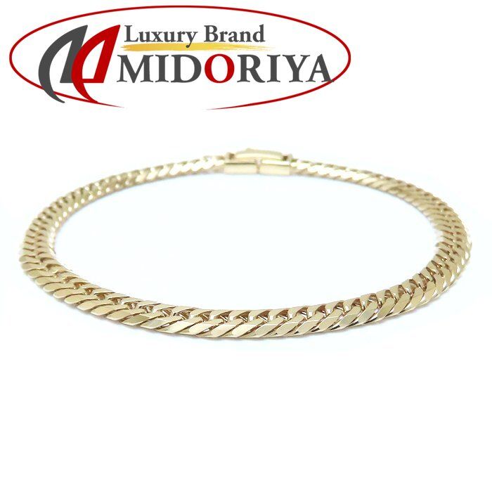 喜平ブレスレット K18YG イエローゴールド 6面 ダブル 18cm 11.6g メンズ 129174 FJ