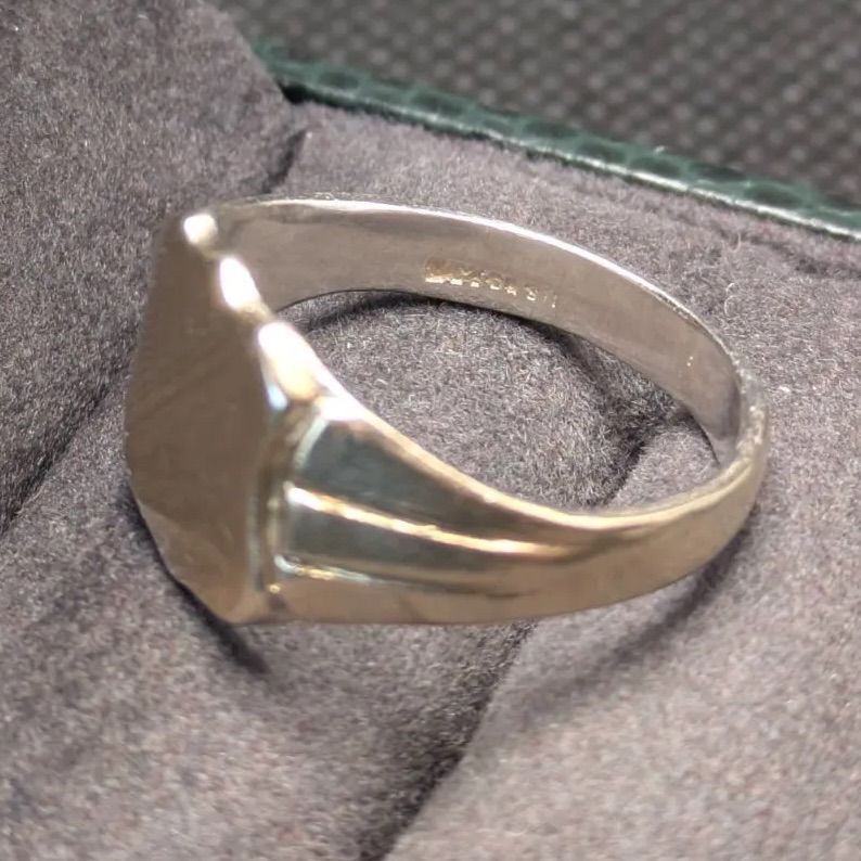 【即納】 シルバー925 ゴールドメッキ 9ct 16号 シグネットリング メンズ 男性