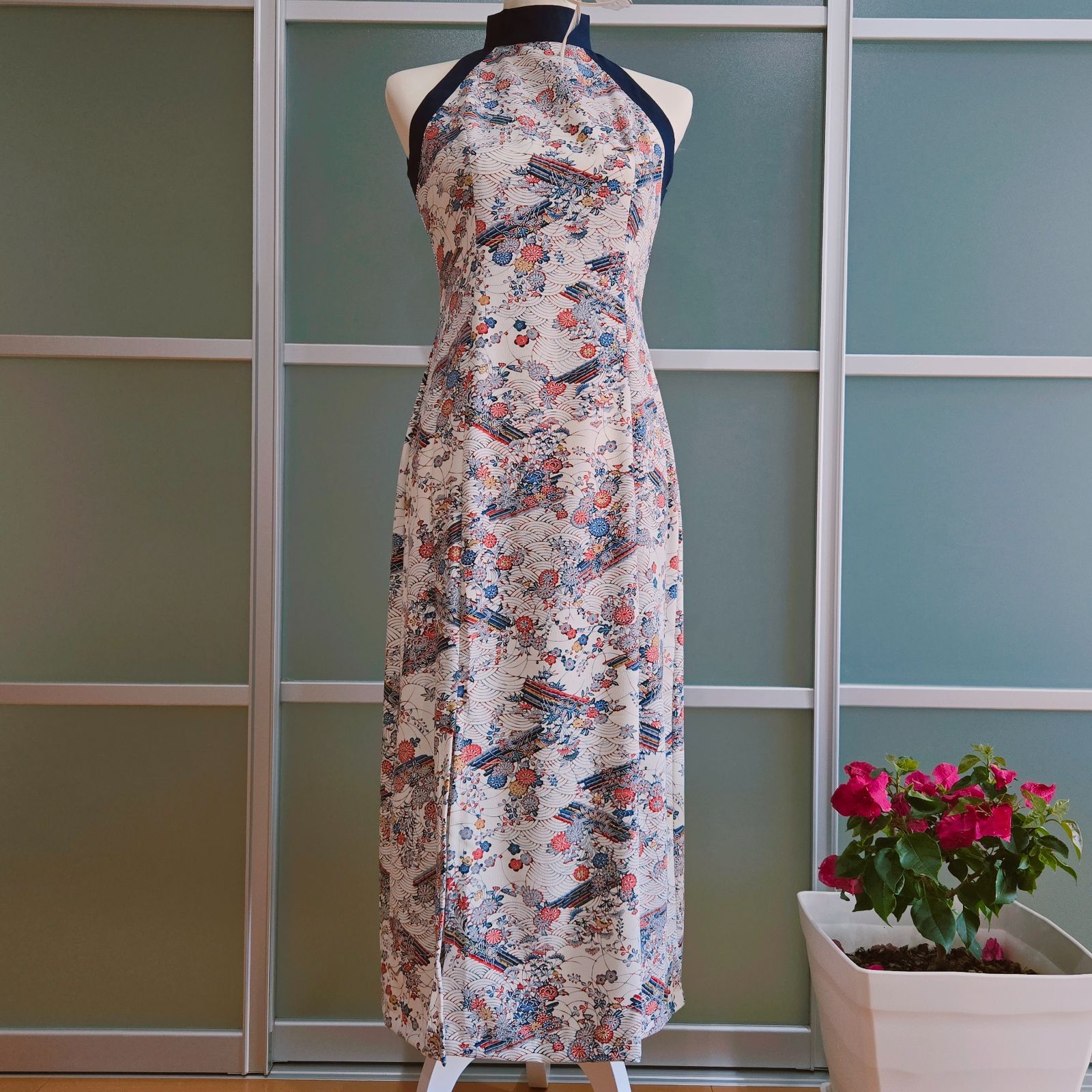 着物リメイク エレガントワンピース 首周りスッキリ pr22