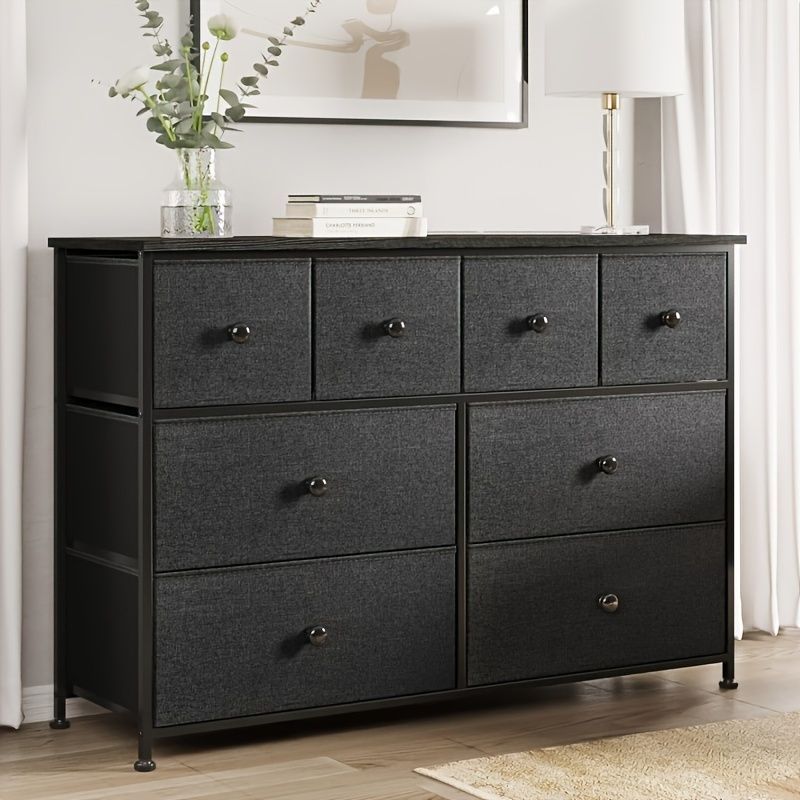 タンス チェスト 大容量 ヴァニティドレッサー 8つのドロワー付き 木製トップ ステンレスフレーム ストレージオーガナイザー 現代的 ドレッサー 廊下 玄関 ビングルーム ロック 床設置 アンティーク おしゃれ 移動 子ども 軽い クローゼット ブラック
