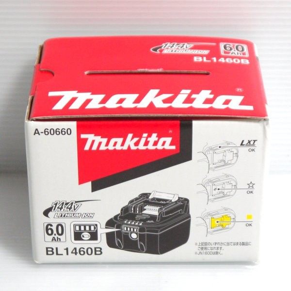 マキタ 純正 リチウムイオンバッテリー BL1460B A-60660 未使用 14.4V 6.0Ah 雪マーク付 残容量表示 自己故障診断  makita ≡DT4718 - メルカリ