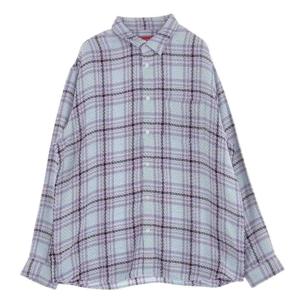 SUPREME 23SS Basket Weave Plaid Shirt XL Supreme 23SS Basket Weave