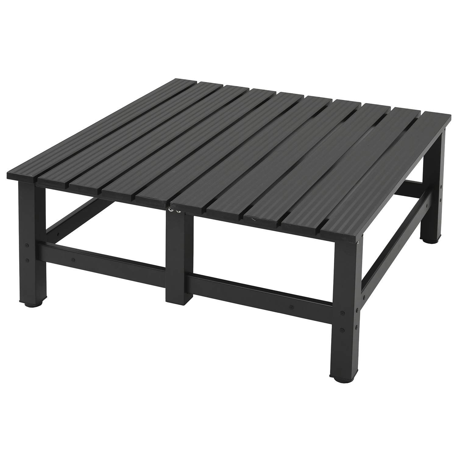 バルコニー ガーデンチェア 軽量 踏み台 ガーデンベンチ 足場台 幅90×奥行90×高さ40 cm デッキ お庭 アルミワイド縁台 ダークブラウン ガーデンマスター DXB-90