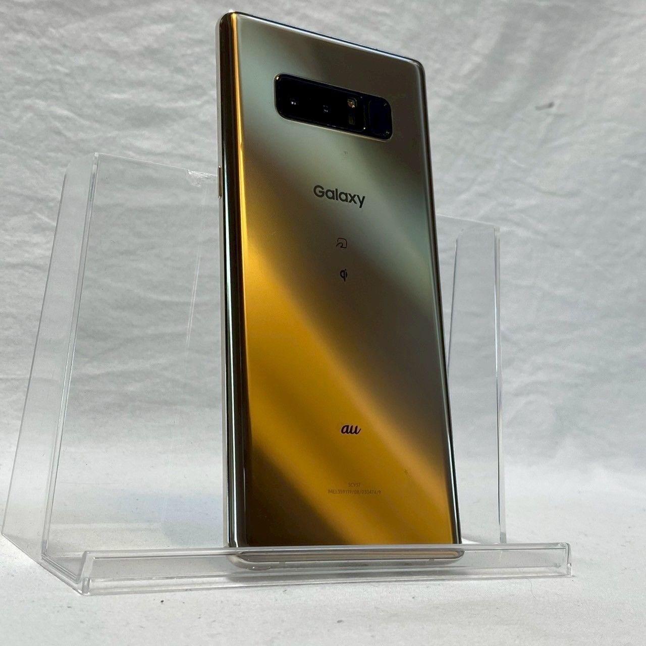 良品】Galaxy/Note8/SCV37/64GB/ゴールド/Sペン付属/No.3446 ムスビー