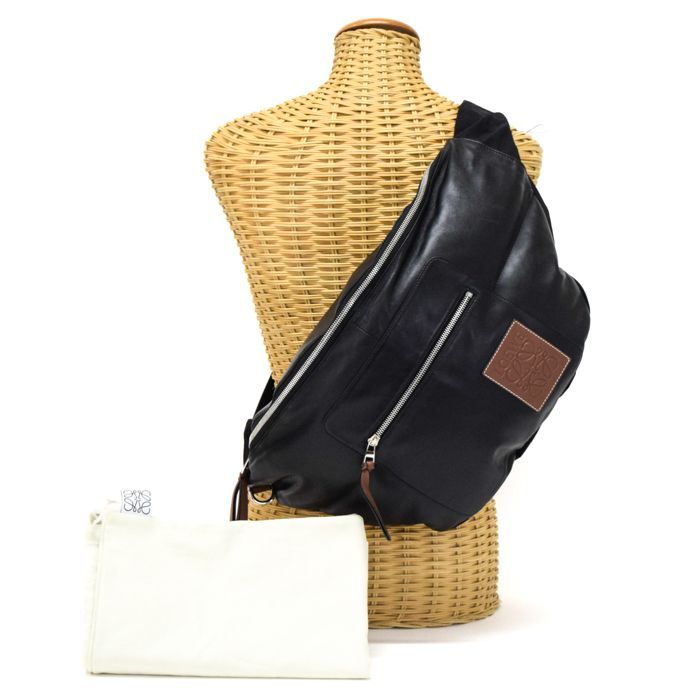 ロエベ LOEWE パフィー ベルトパック XL レザー アナグラム B687C60X01 ボディバッグ クロスボディ ショルダーバッグ ベルトバッグ スリングバッグ バムバッグ メンズ ブラック | ブラウン mbm14009