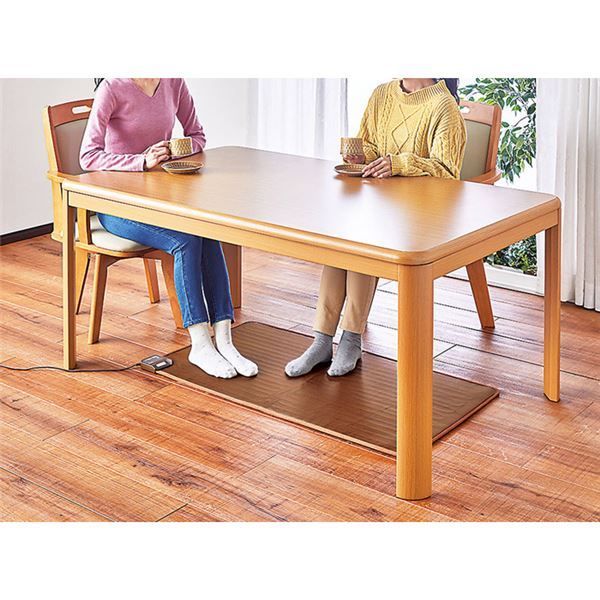 フローリング調 ホットカーペット マット 約60×110cm ブラウン 表面防水