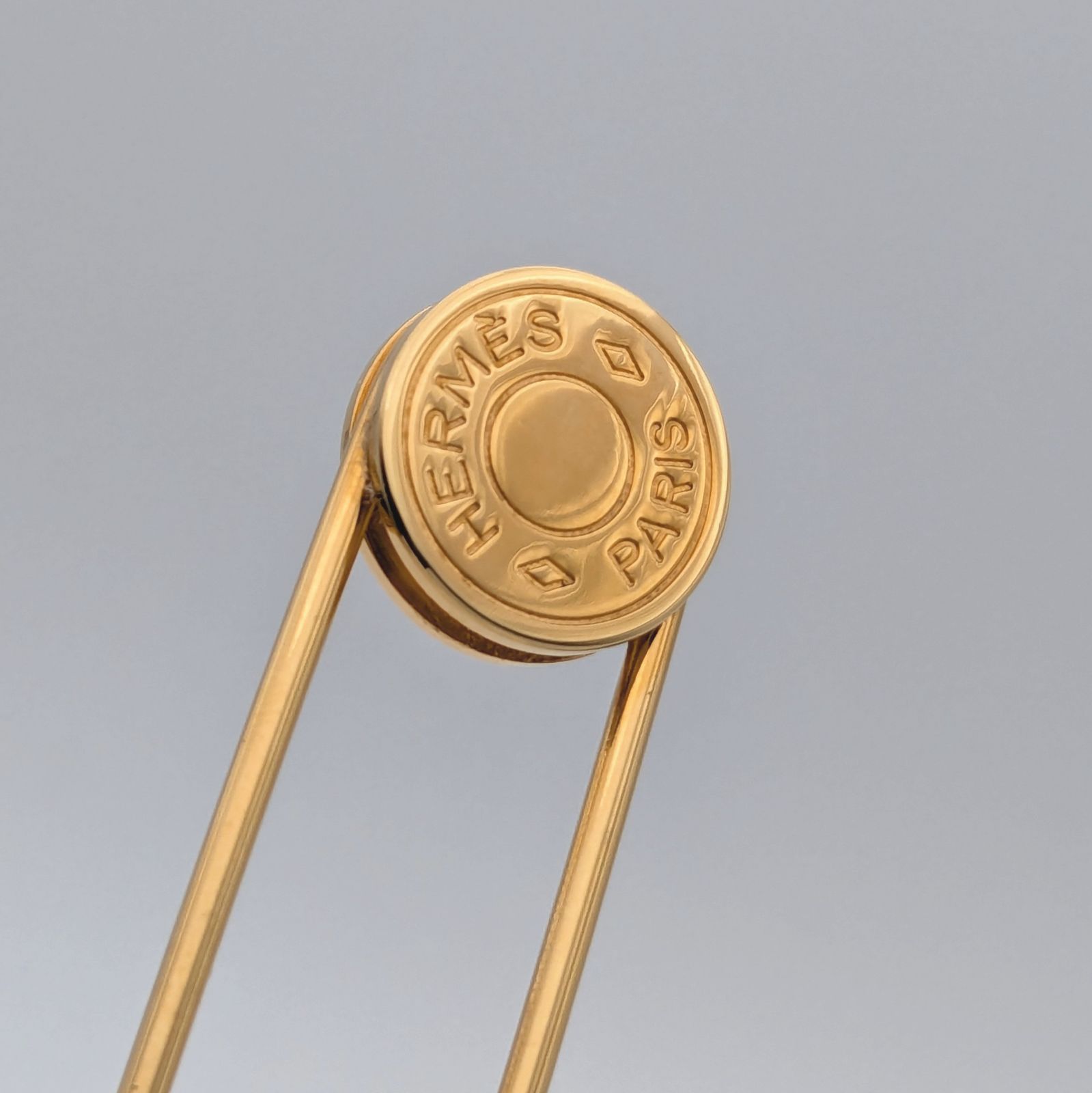 希少 廃盤 エルメス セリエ 安全ピン ピンブローチ ゴールド 極 