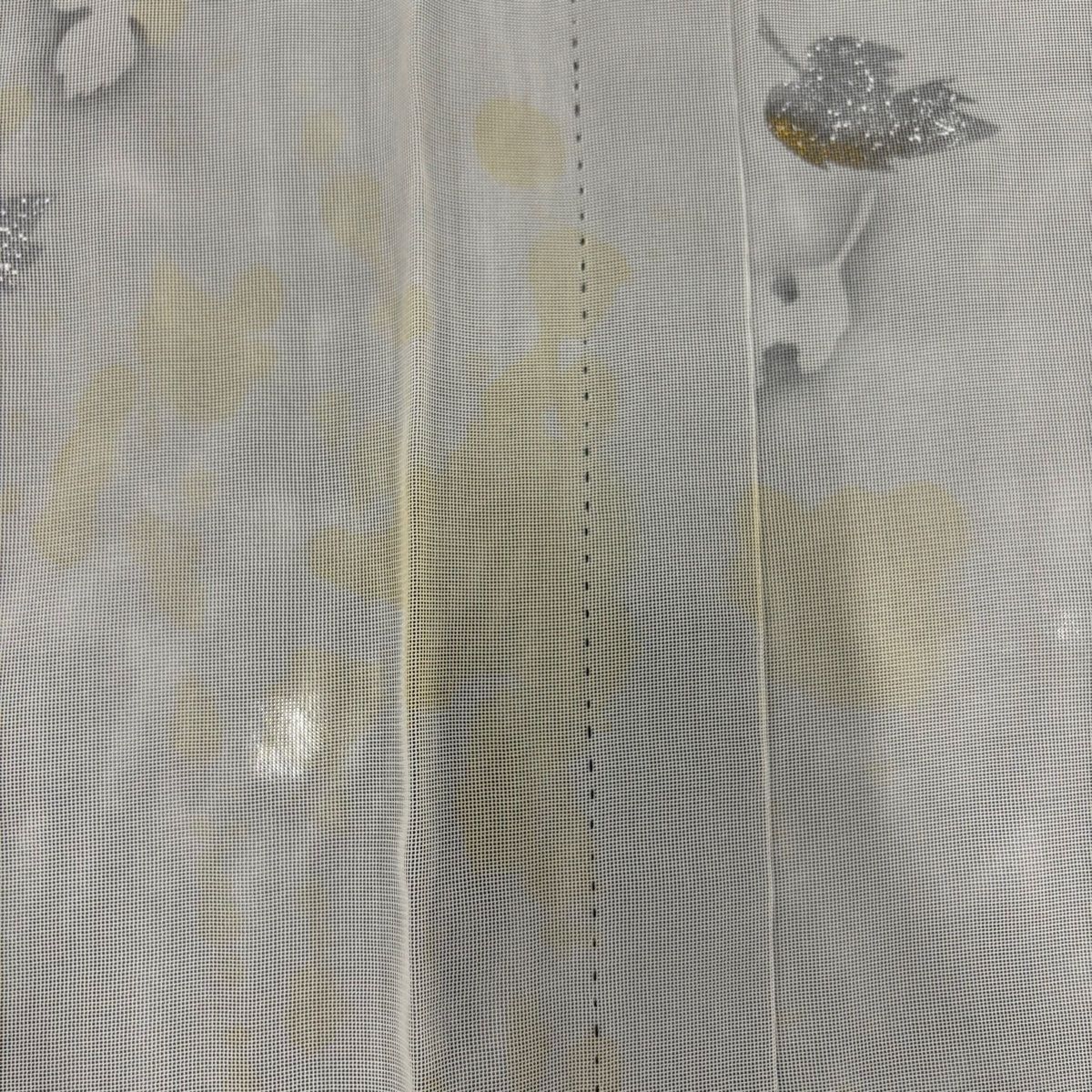 小紋 身丈151cm 裄丈62cm S 紗袷 葉 金銀彩 墨色 正絹 名品 【中古  