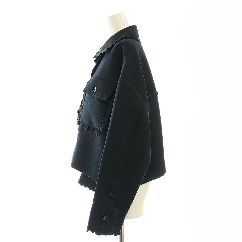 ヨリ yori 25SS スカラップショートジャケット ステンカラー フリル 36
