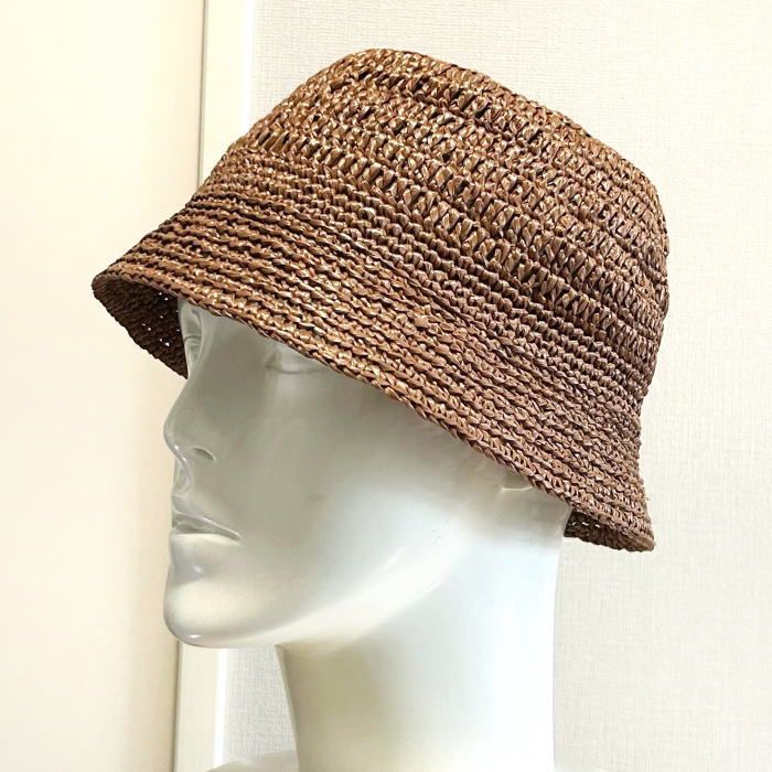 編み物キット エコアンダリヤで編むバケットハット 毛糸 かぎ針編み バケツ帽 ＵＶカット 帽子