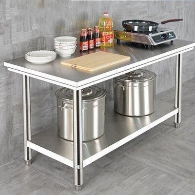品 ステンレス作業台 キッチン操作台 家庭用業務用 2層作業台 作業卓 作業テーブル 大容量収納作業台 手入れ簡単
