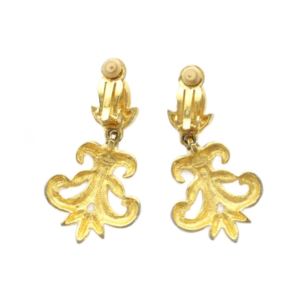 ジバンシィ GIVENCHY ヴィンテージ フルール ド リス イヤリング