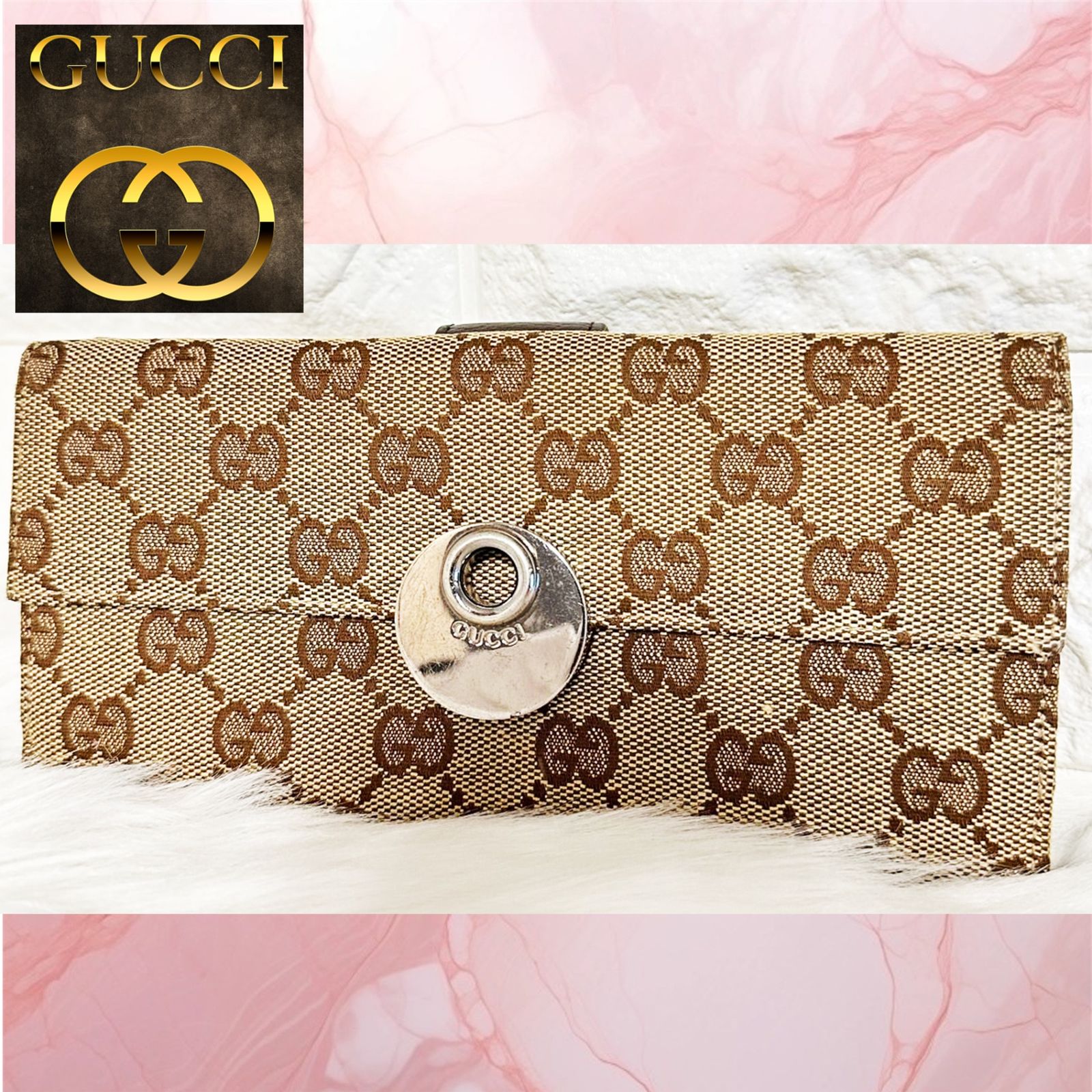良品 グッチ エクリプス Wホック 長財布 ロングウォレット GG柄 キャンバス 楽天市場】送料無料【中古】極美品 GUCCI グッチ GGキャンバス W