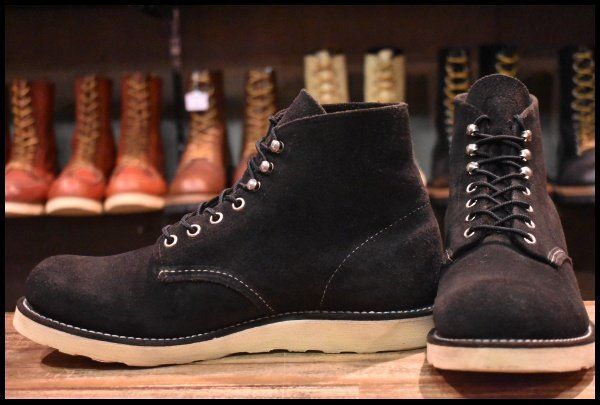 【9.5D 美品 11年】レッドウィング 8174 黒スエード アイリッシュセッター ブラック ラフアウト プレーン ブーツ redwing HOPESMORE【EI268】