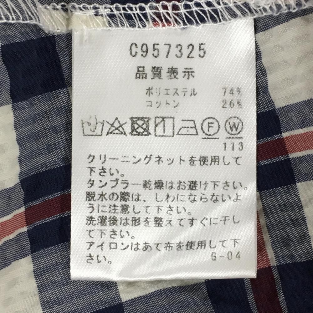 超美品】ピッコーネ パンツ 白×ネイビー×レッド チェック サッカー生地 