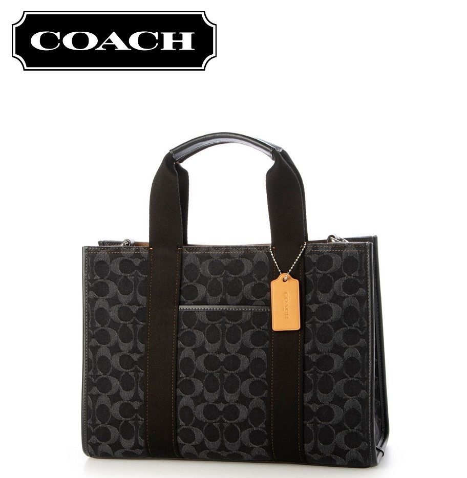 コーチアウトレット】COACHバッグ CP105 デニムブラック トートバッグ  