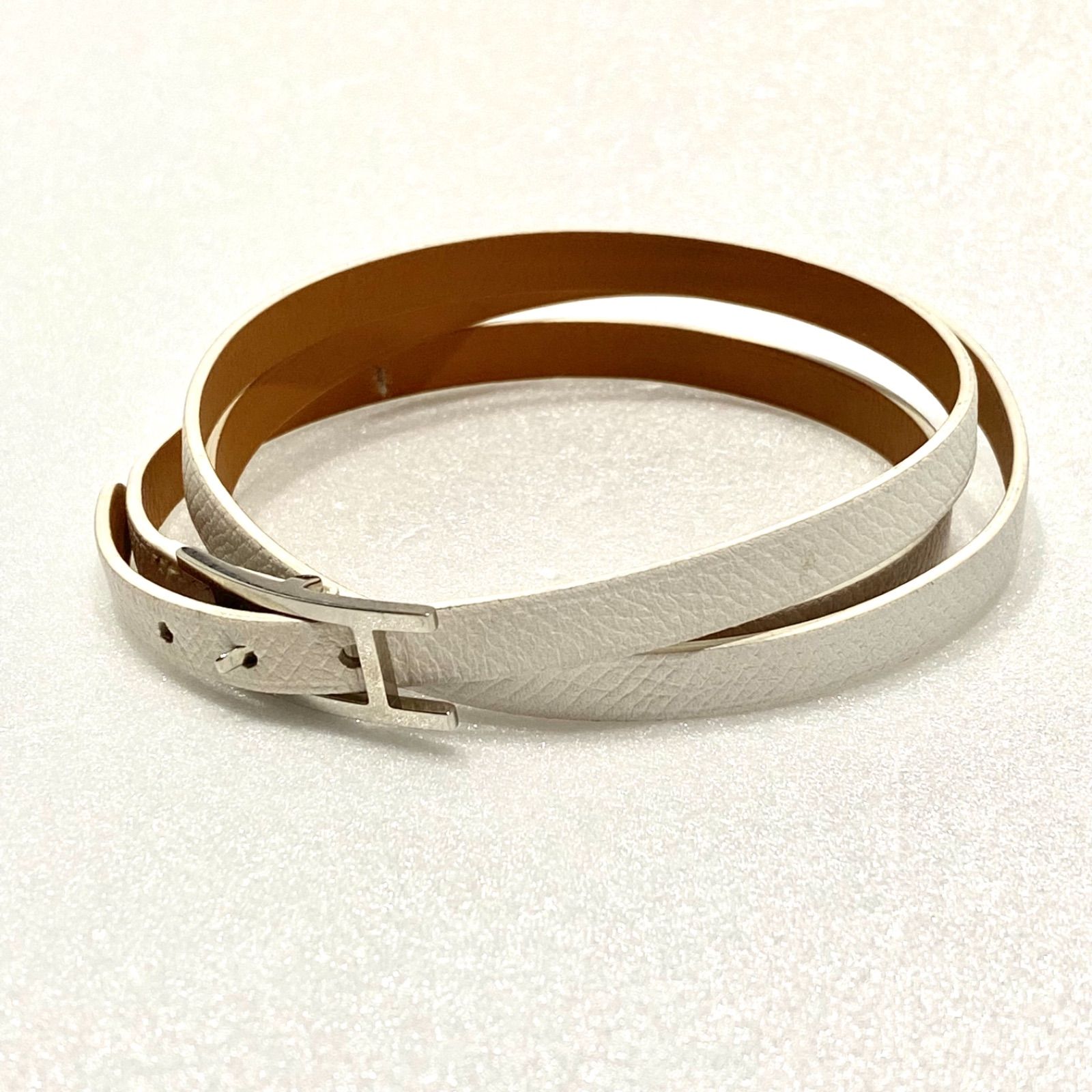 エルメス HERMES アピ3 心地よかっ ロング ブレスレット バングル レザー