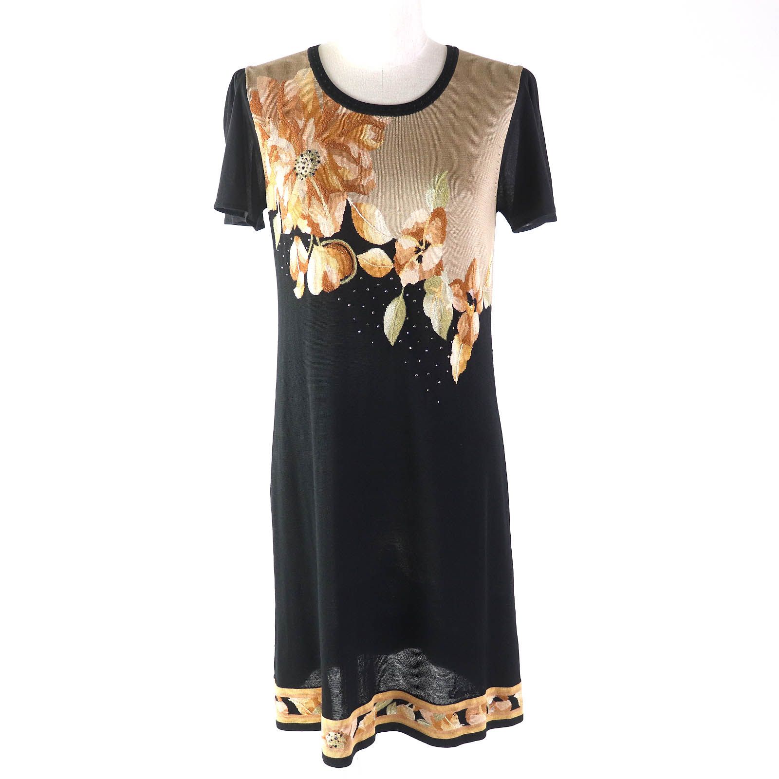 LEONARD FASHION 半袖ニットワンピース