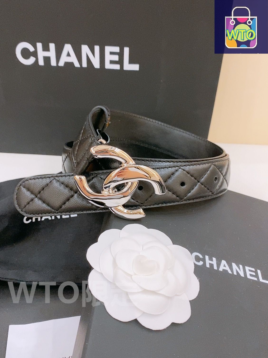 CHANEL ベージュ ダブルCロゴ ベルト 69 今日特価】Chanel Double C レザーベルト - メルカリ