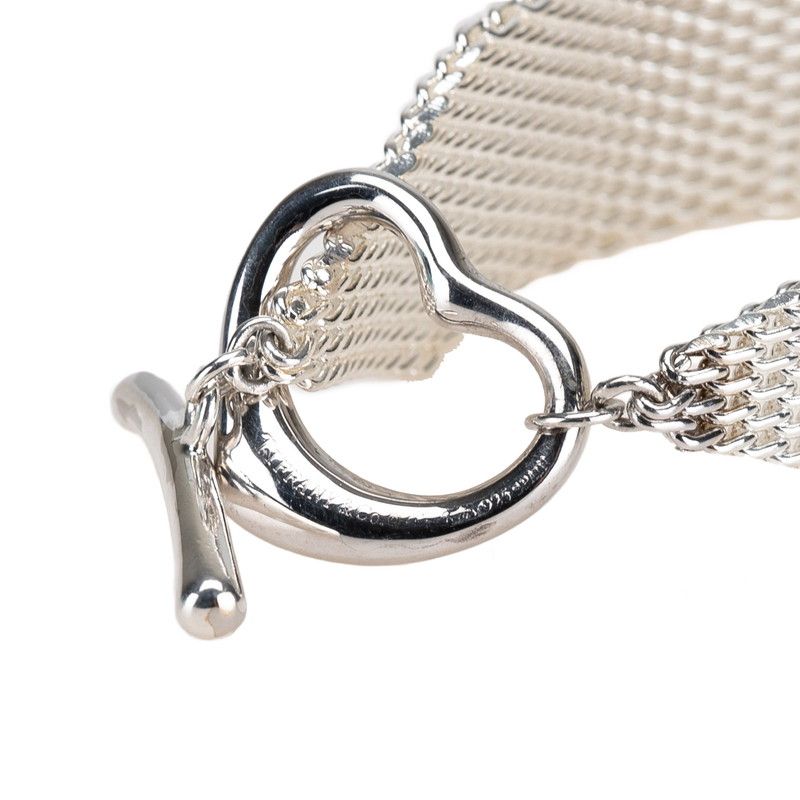 美品 Tiffany&Co. ティファニー オープンハート ブレスレット 925 ティファニー オープンハート トグルチェーン ブレスレット