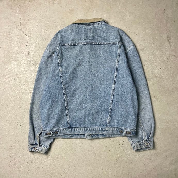 90s BANANA REPUBLIC デニムジャケット 襟レザー BANANA REPUBLIC 80s〜90s 襟レザー切替 デニムジャケット S