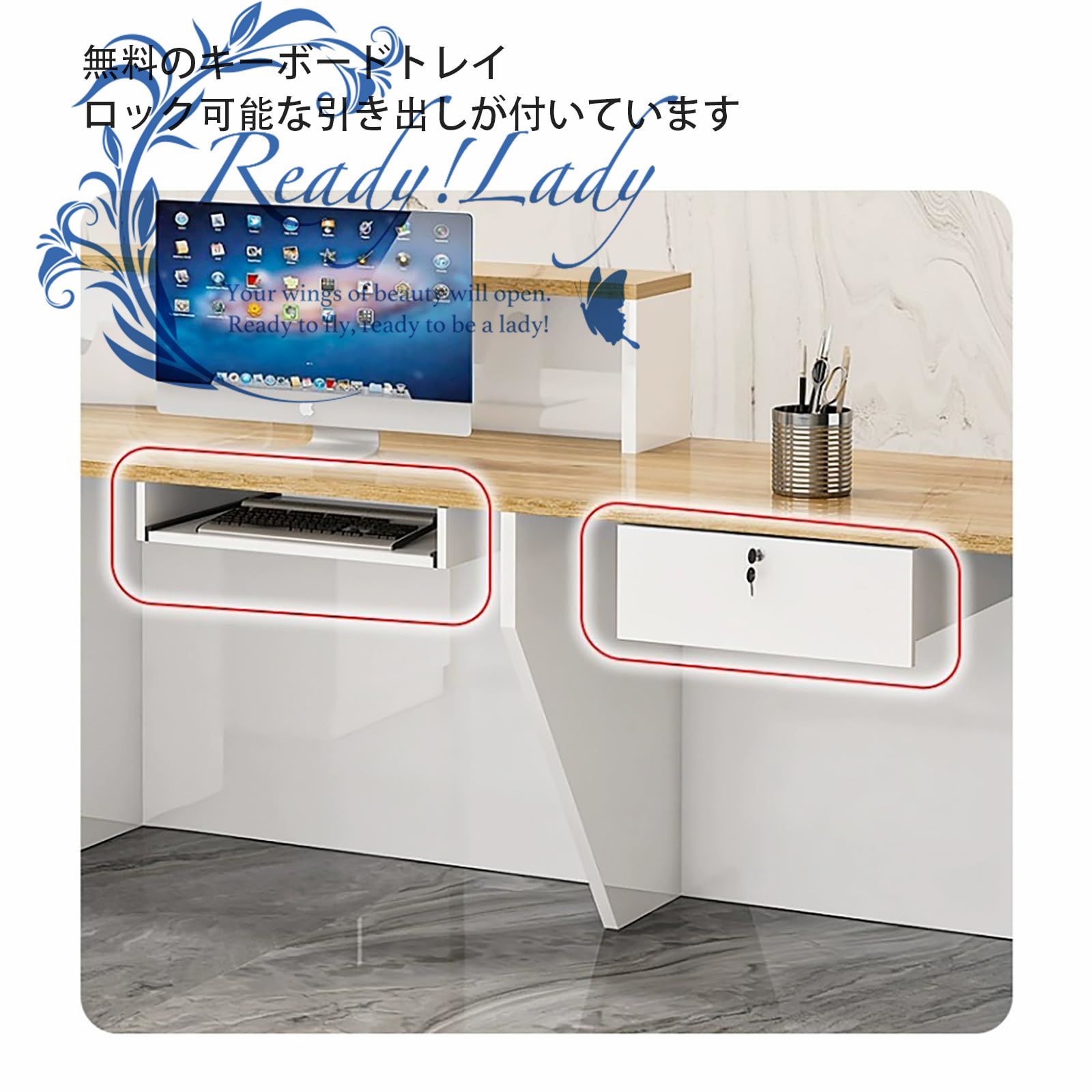 料品店の美容院バーの受付デスク 200x60x100cm