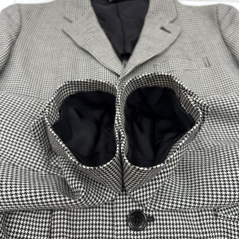 【美品】ブラックコムデギャルソン＊千鳥ジャケット ブラックコムデギャルソン 千鳥ジャケット ポリ ブラック