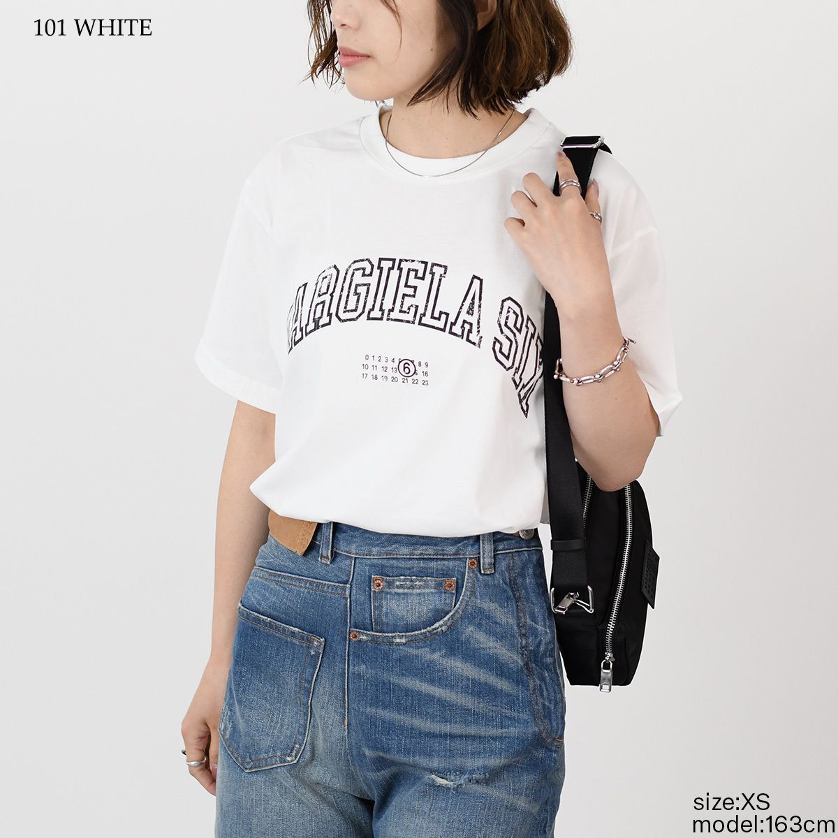 MM6 MAISON MARGIELA エムエムシックス メゾン マルジェラ トップス Tシャツ Margiela Six SH0GC0046 S24312 レディース ユニセックス ホワイト ブラウン ブラック 半袖 クルーネック 春 夏