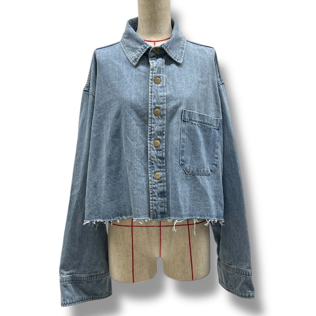 Ungrid アングリッド カットオフショートデニムシャツ ショート丈 長袖